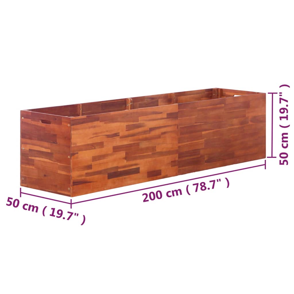 Raised wooden planter - 200 x 50 x 50 cm, 1 - number 6.
