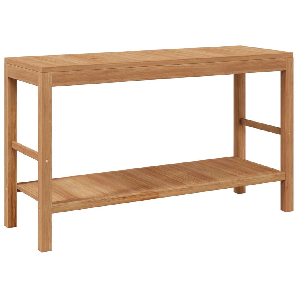 Kupaonski ormarić od punog tikovine s umivaonicima od riječnog kamena - number 5.