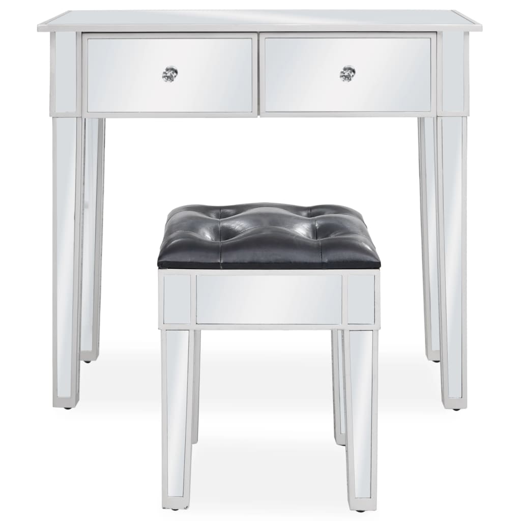 Ogledalo kozmetički stol sa tabureom mdf i staklo - number 2.