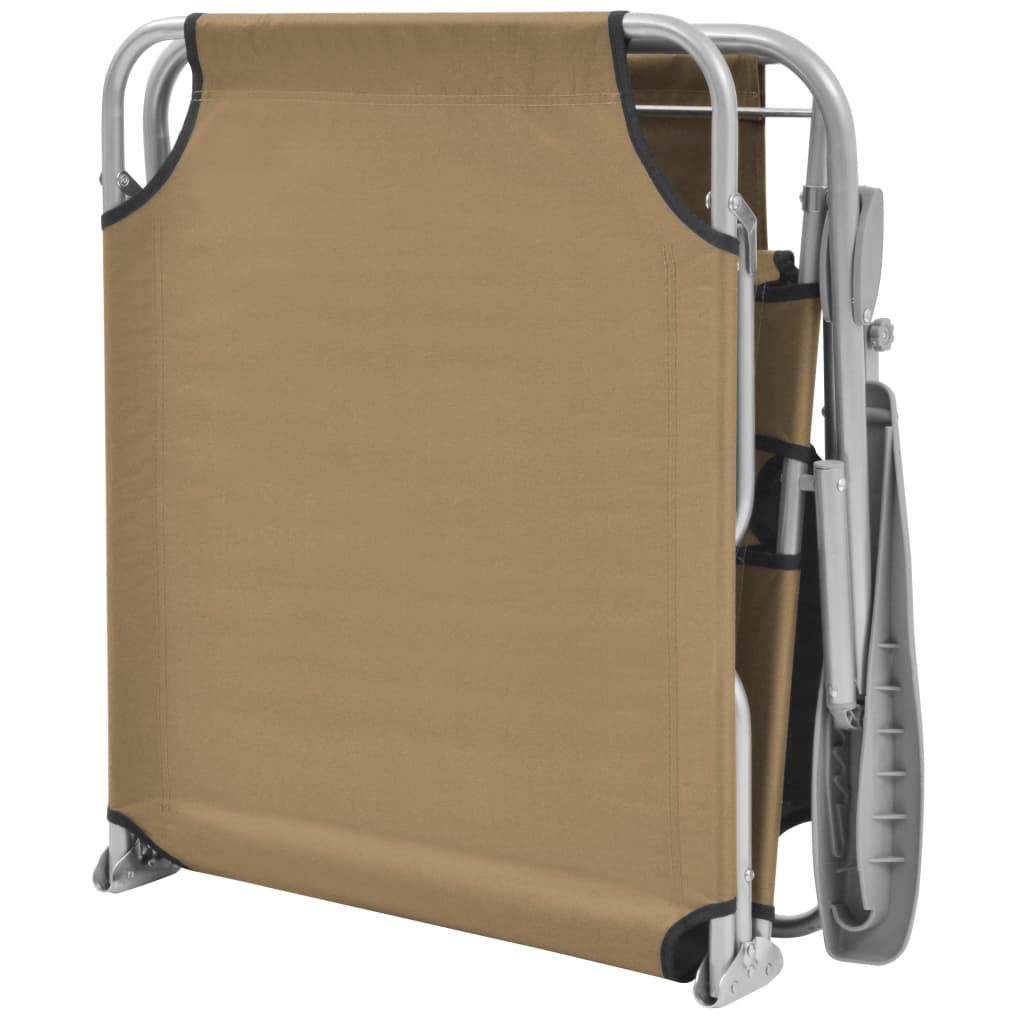 Sklopiva ležaljka za sunčanje s čeličnim krovom sivo-smeđa - number 6.