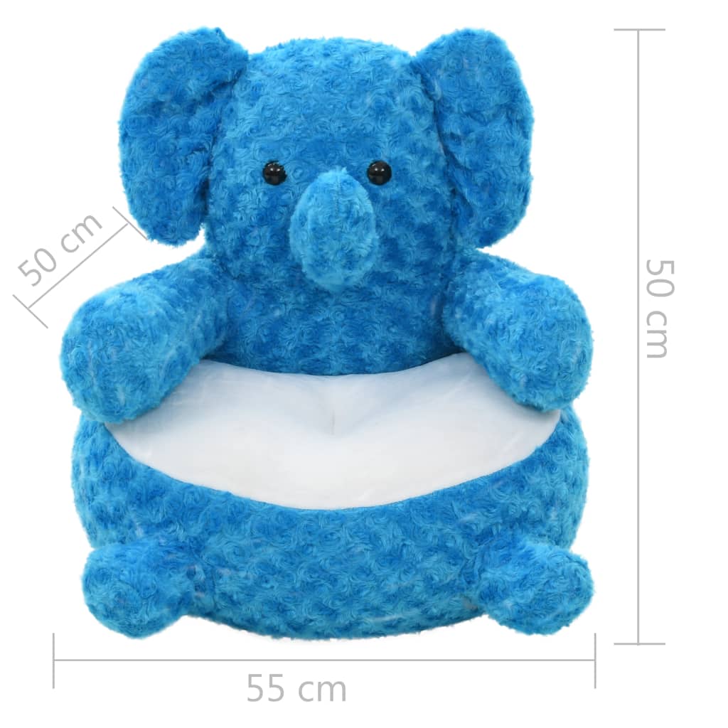 Peluche éléphant en tissu bleu - number 4.