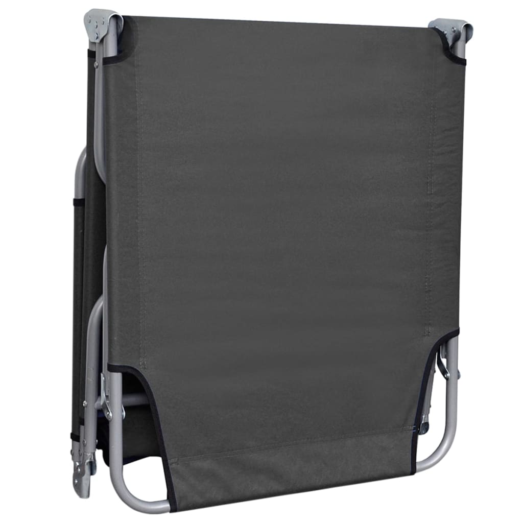 Foldbar liggestol med justerbart ryglæn grå - number 4.