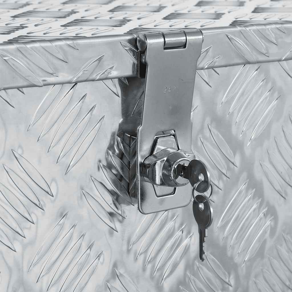 Aluminiumsboks 90,5x35x40 cm sølvfarvet - number 6.