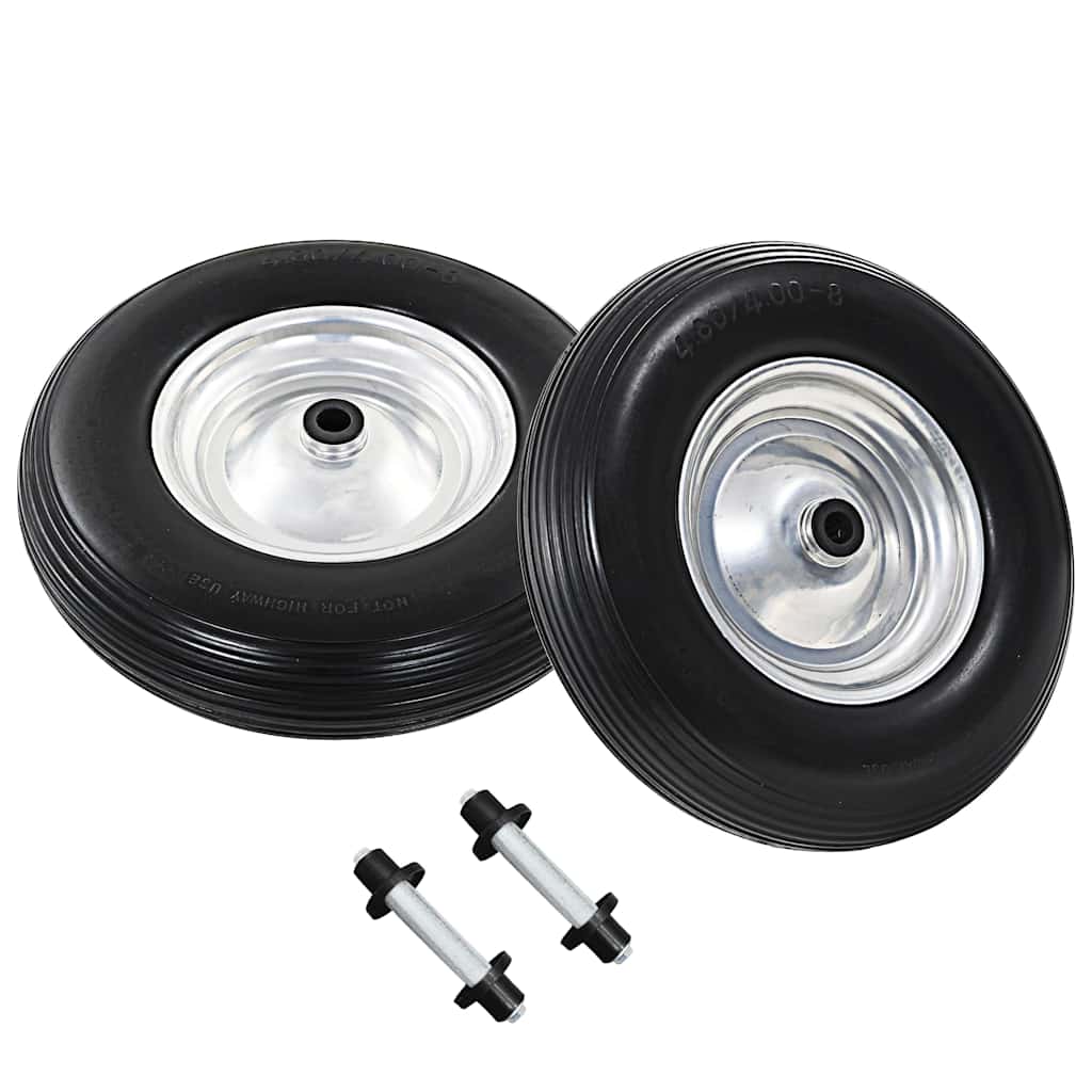 Kotač kolica s osovinom 2 kom. puna pu 4,00-8 390 mm - number 2.