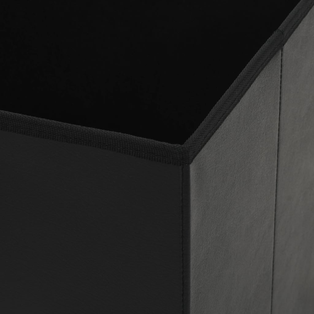 Składany magazyn stouoł sztuczna skórzana czarna - number 7.