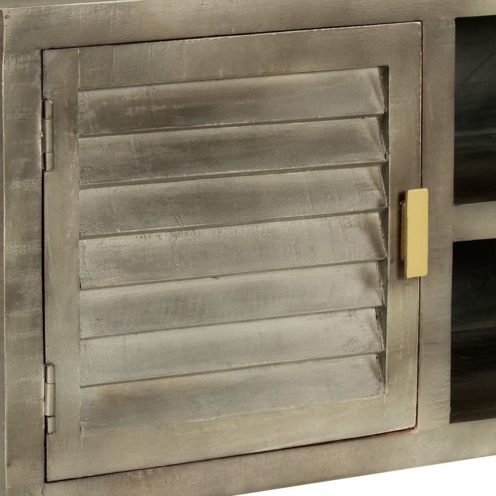 Tv-skap heltre mangotre med messing 110 x 30 x 48 cm grå - number 7.