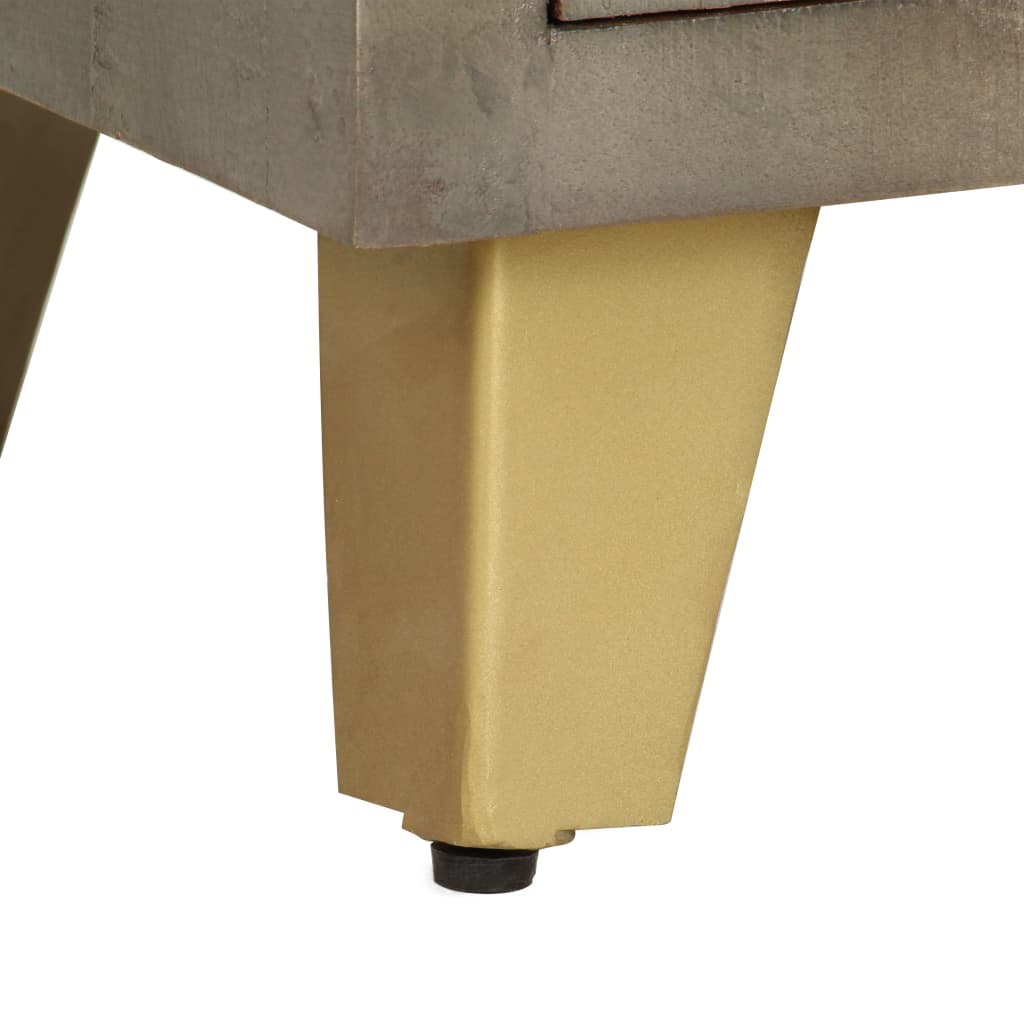 Tv-skap heltre mangotre med messing 110 x 30 x 48 cm grå - number 9.