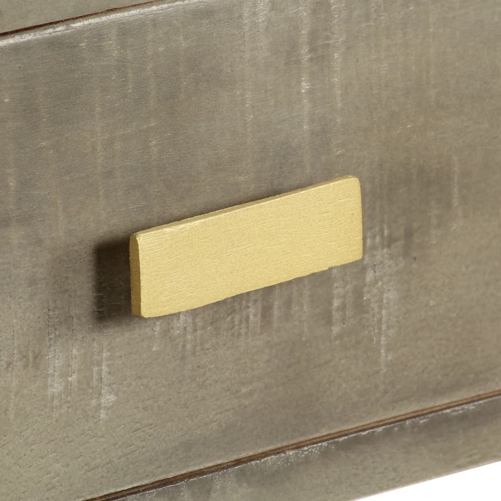 Stolik konsolowy lite drewno mango z mosiądzem 110 x 35 x 76 cm szary - number 6.