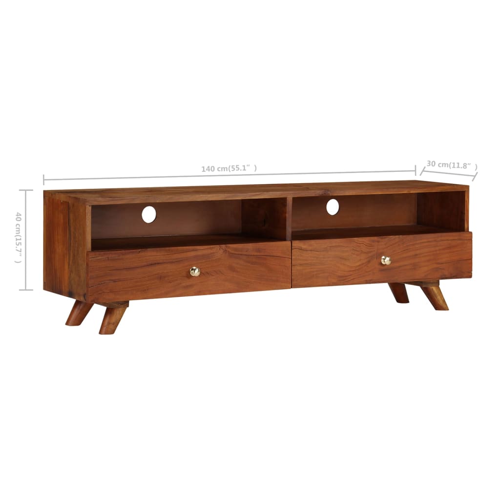 Tv cabinet 140x30x40 cm solid recycled wood - number 7.