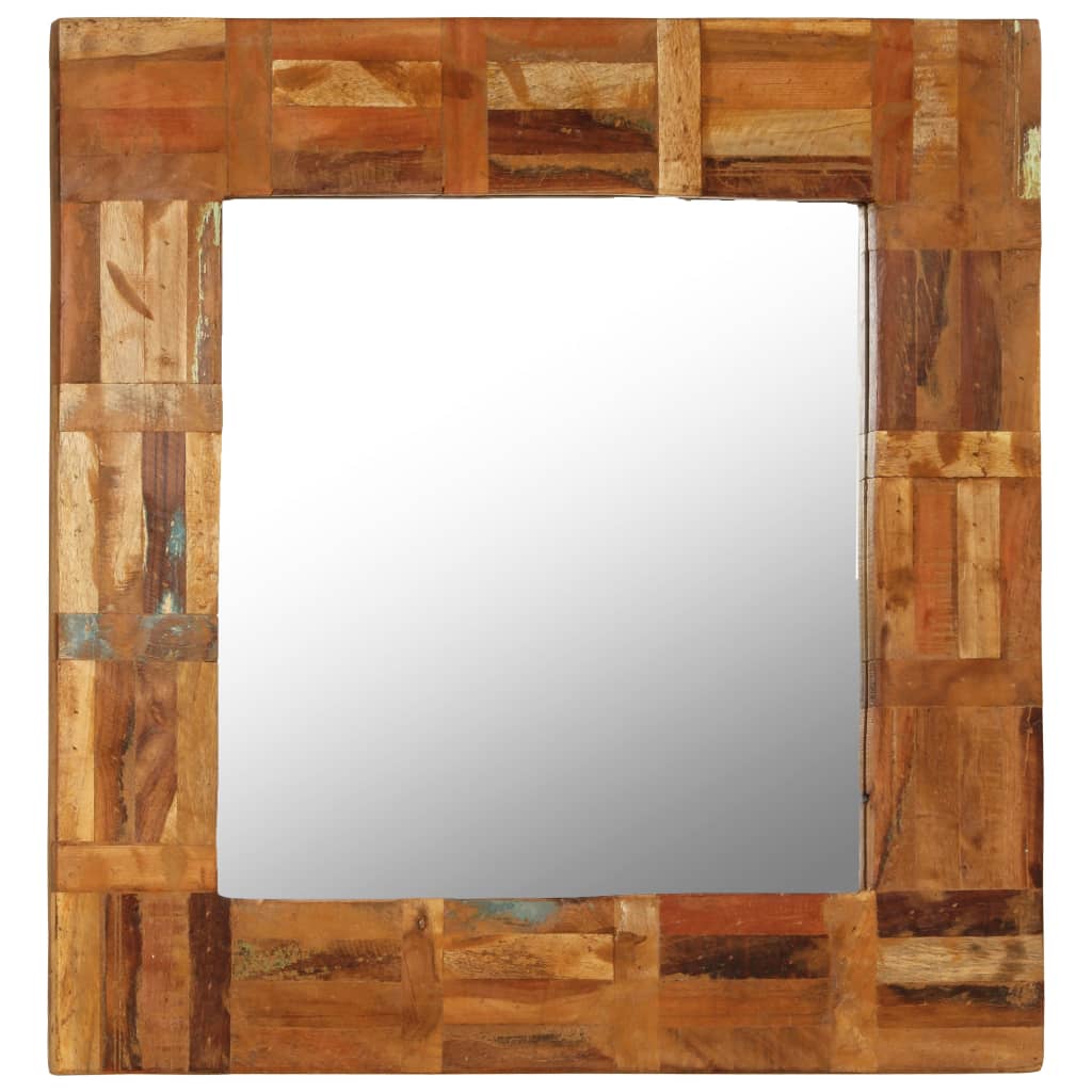 Wall mirror 60x60 cm solid recycled wood - number 11.