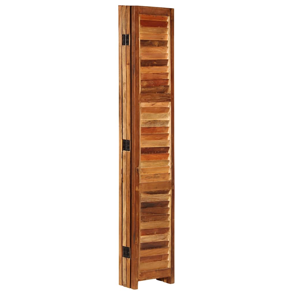 Ścianka działowa 170 cm lite drewno z recyklingu - number 4.