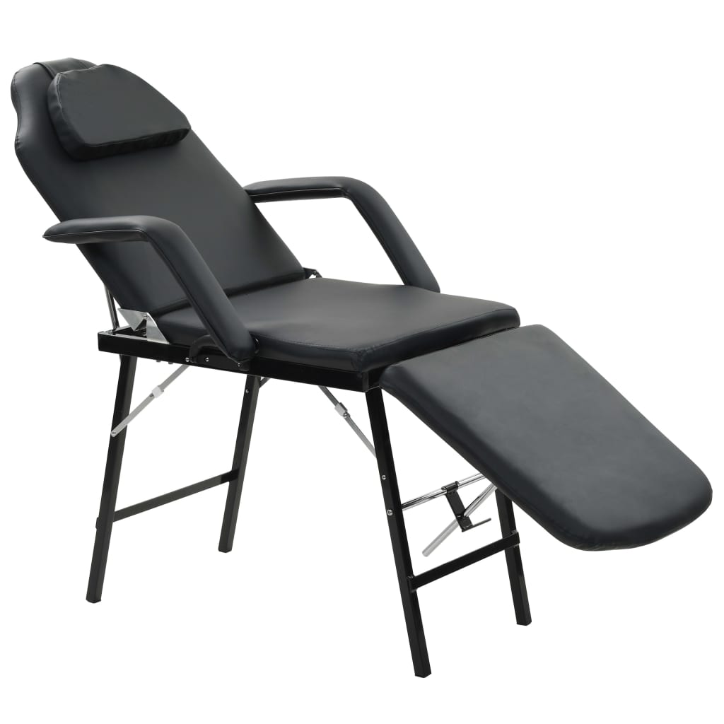 Mobil ansigtsbehandlingsstol kunstlæder 185 x 78 x 76 cm sort - number 1.