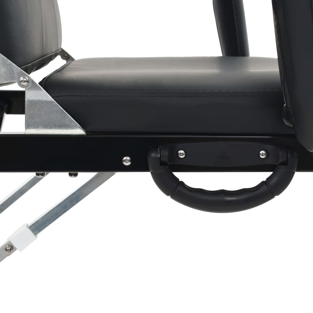 Mobil ansigtsbehandlingsstol kunstlæder 185 x 78 x 76 cm sort - number 5.