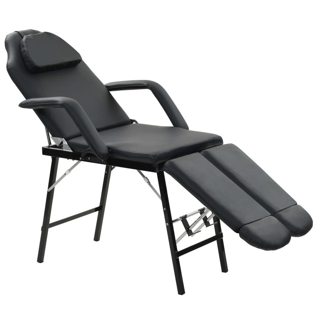 Mobil ansigtsbehandlingsstol kunstlæder 185 x 78 x 76 cm - sort - number 1.