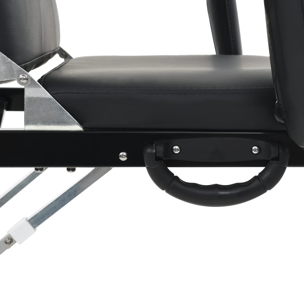 Mobil ansigtsbehandlingsstol kunstlæder 185 x 78 x 76 cm - sort - number 5.