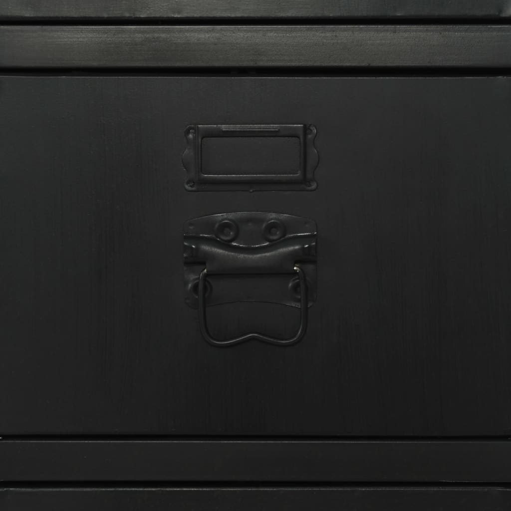 Enkelt piedestal-skrivebord massivt grantræ og stål 100 x 50 x 76 cm - number 12.