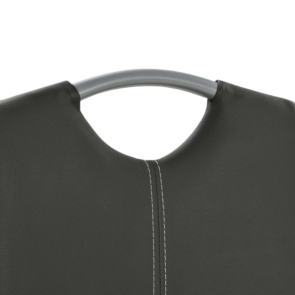 Spisebordsstoler med utkrager pc. kunstskinn - grå, 2 - number 6.