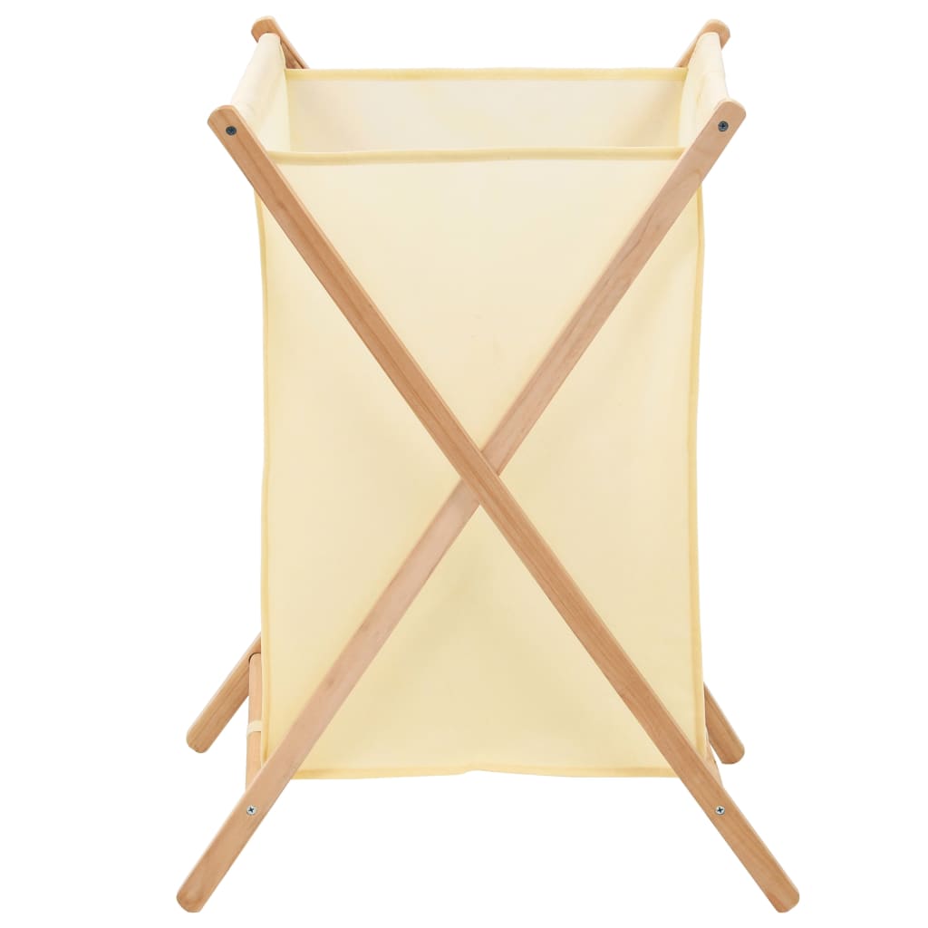 Laundry basket cedar and fabric beige 42 x 41 x 64 cm - number 2.