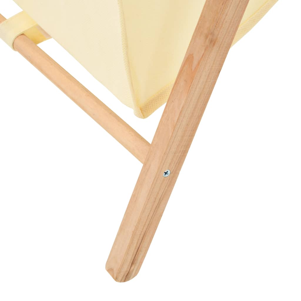 Laundry basket cedar and fabric beige 42 x 41 x 64 cm - number 6.