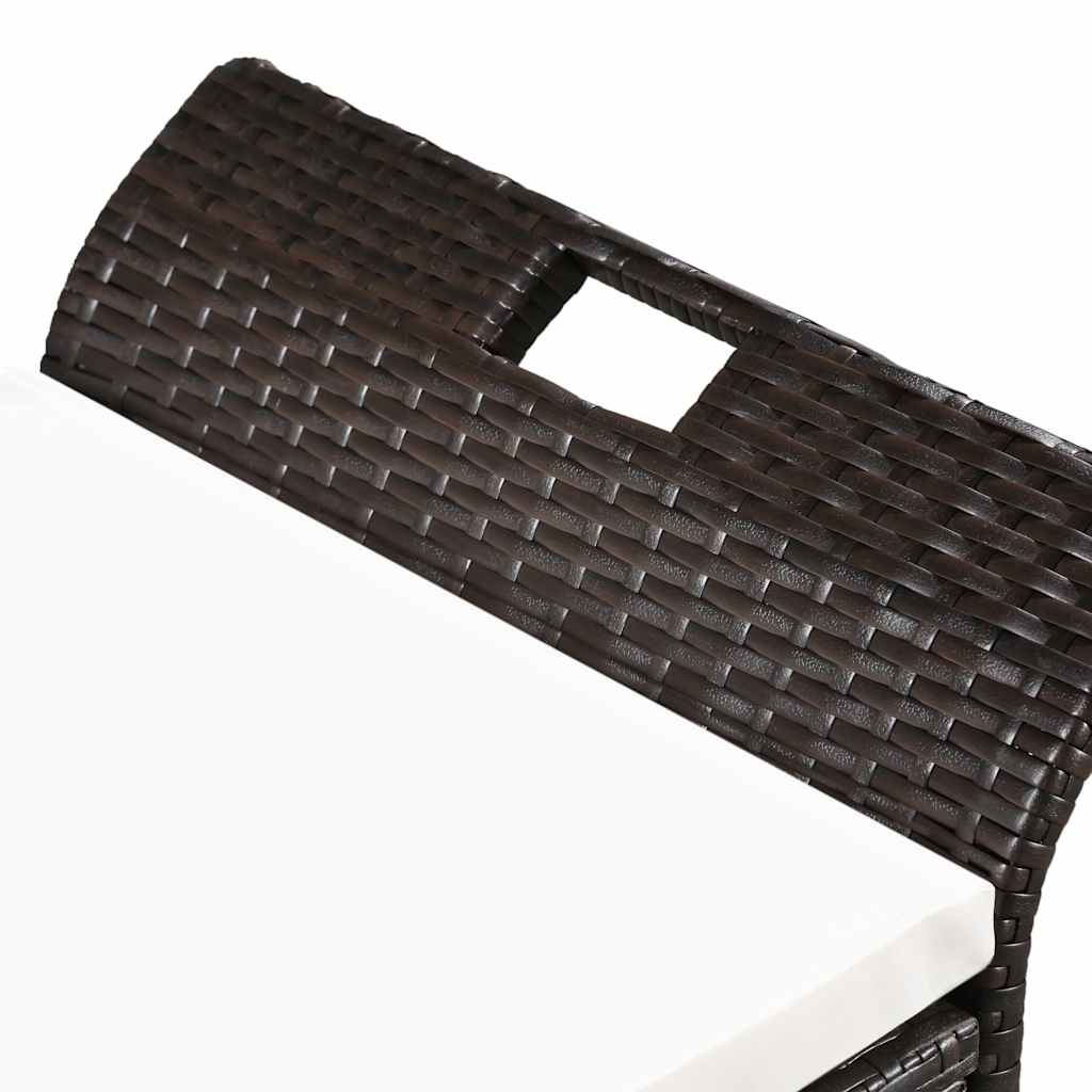 Ławka ze schowkiem i poduszką 138 cm polirattan brąz - number 5.