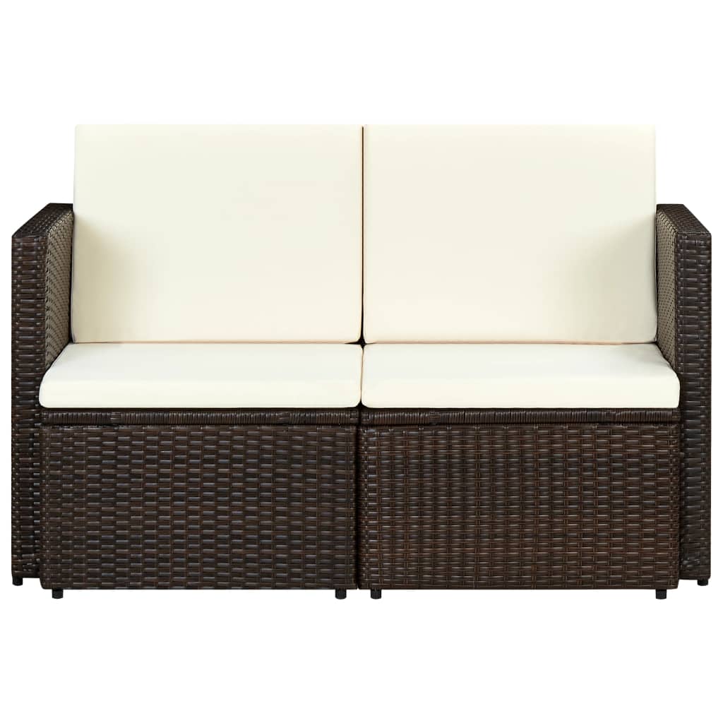 2-personers havesofa med hynder brun polyrattan - number 2.
