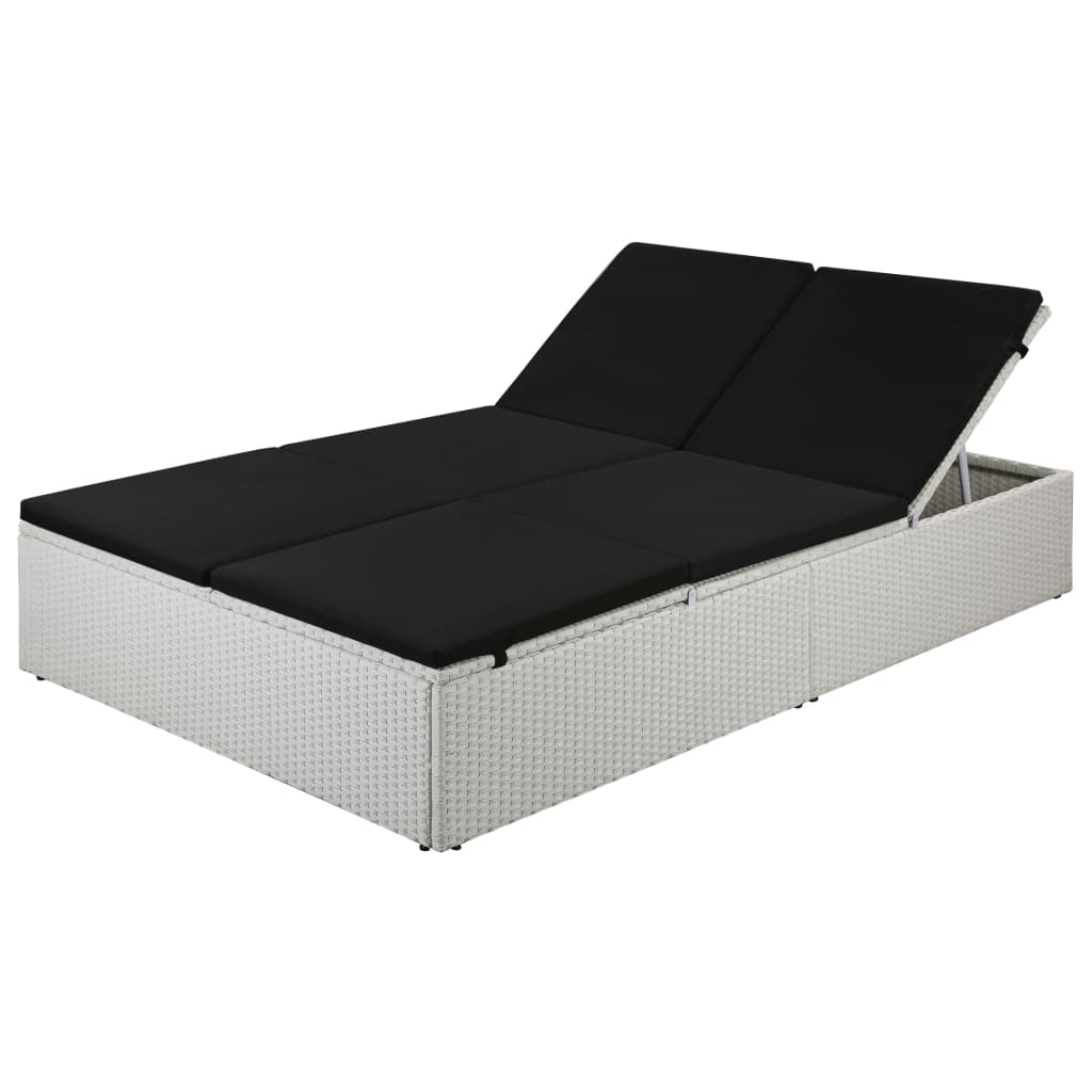 Liggestol med hynde polyrattan sort - number 1.