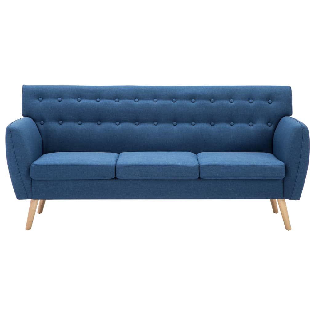 Sofa 3-osobowa 172x70x82 cm pokrowiec materiałowy - niebieski - number 3.