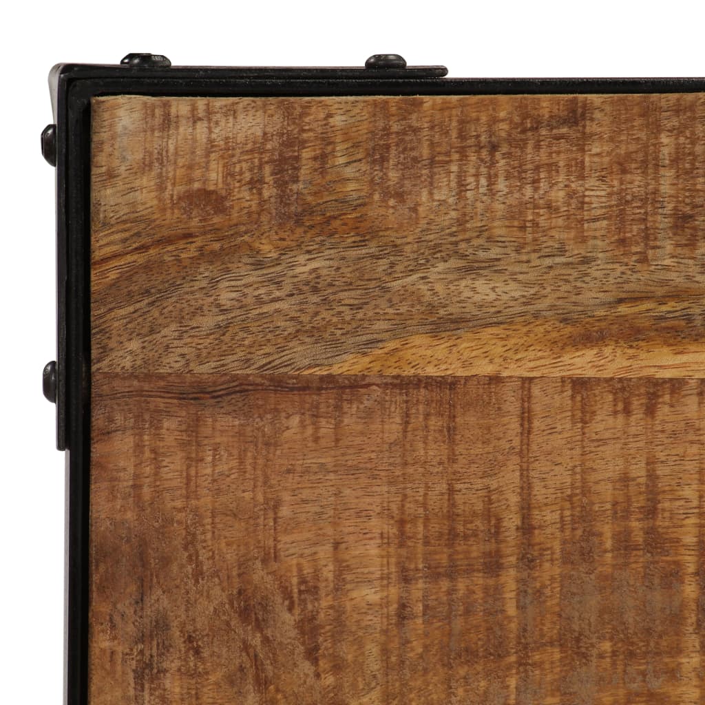 Spisebord massivt ru mangotræ og stål 120 cm - number 5.