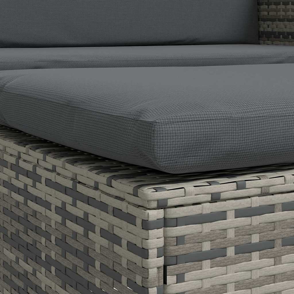 Haveloungesæt 2 dele med hynder polyrattan grå - number 9.