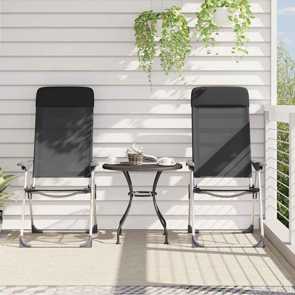 Foldbare campingstole stk. aluminium - sort, 2 - number 2.