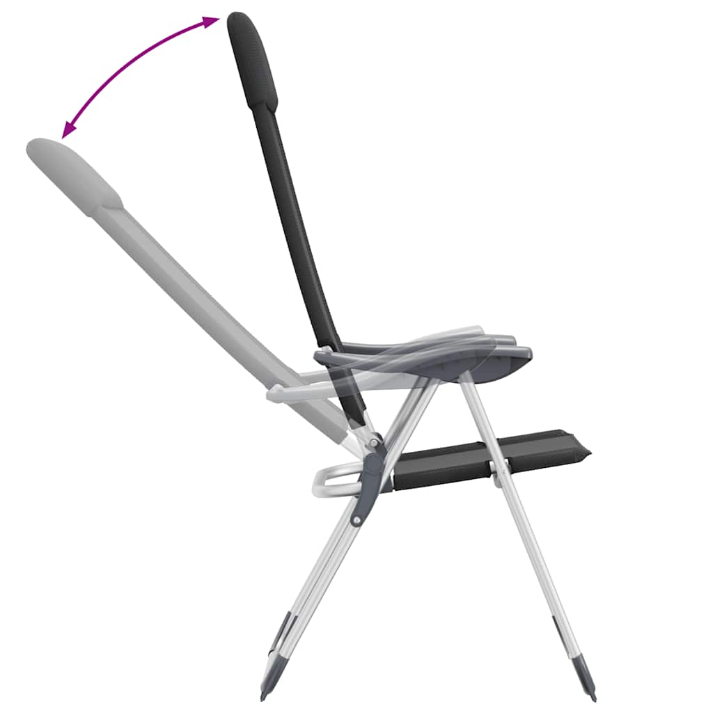 Foldbare campingstole stk. aluminium - sort, 2 - number 8.