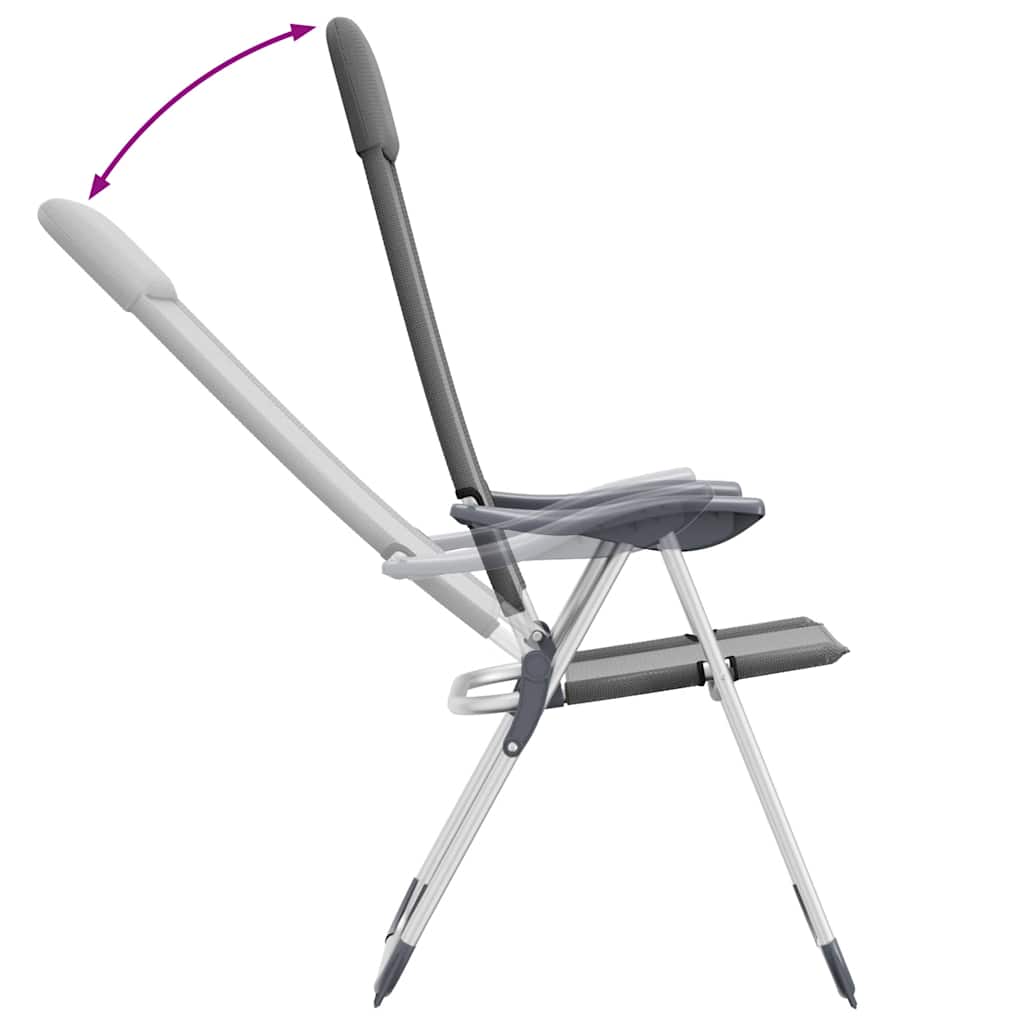 Foldbare campingstole stk. aluminium - grå, 4 - number 8.