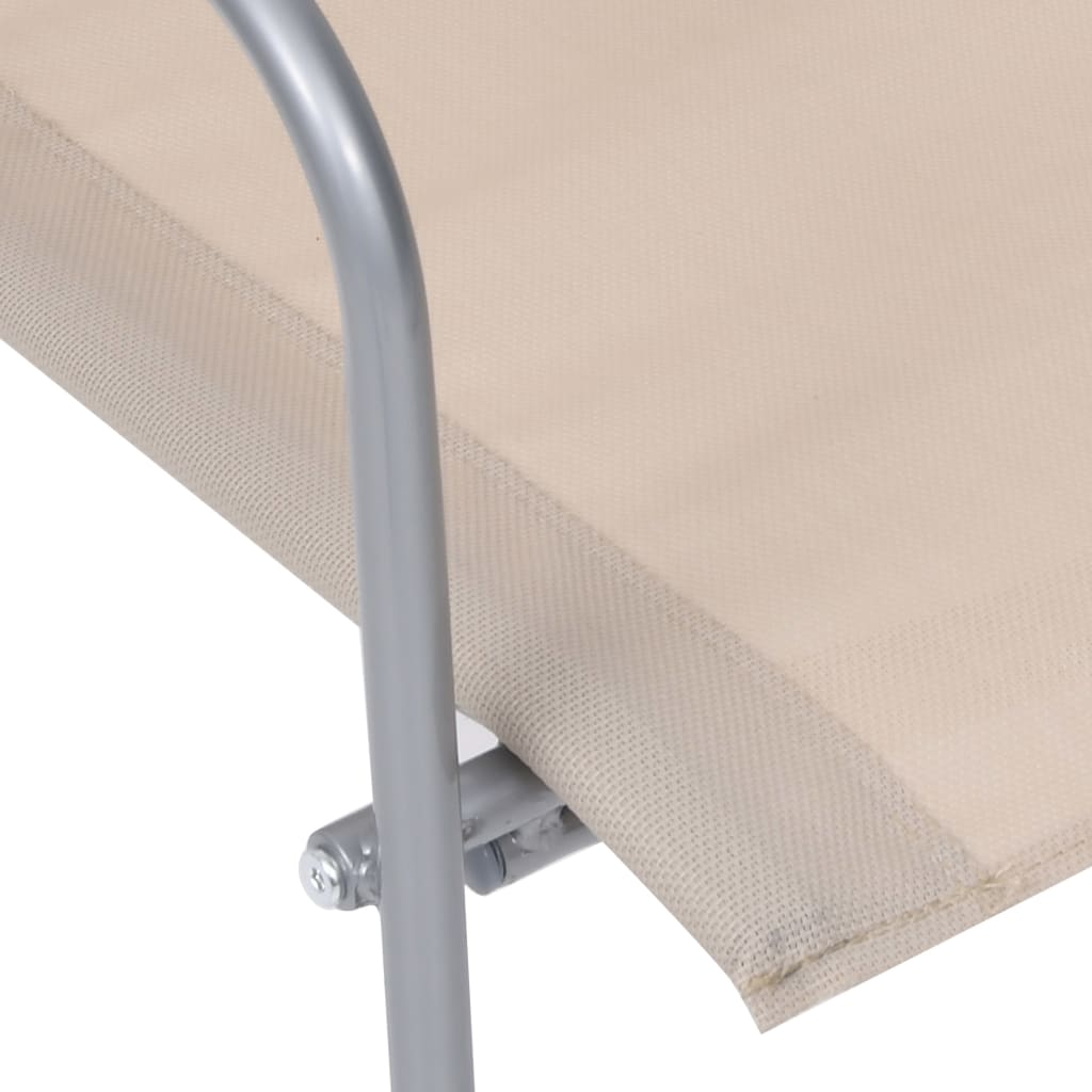 Komplet wypoczynkowy 4 części tkanina i stal - kremowy - number 6.