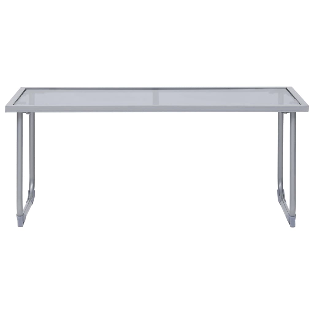 Loungesæt til haven 4 dele stof og stål grå - number 11.