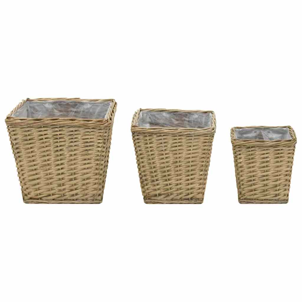 Plant box 3 pcs. basket weave with pe lining - number 2.