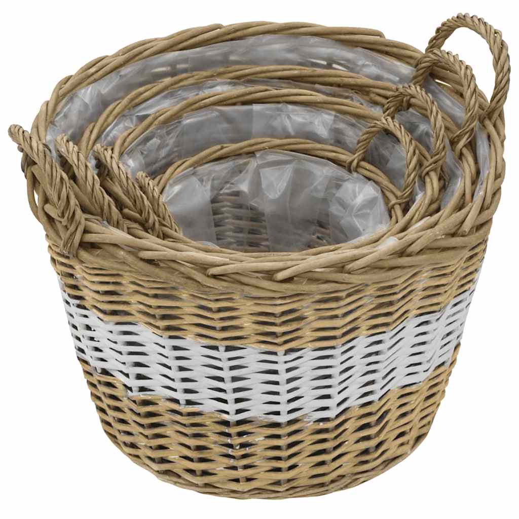 Sanduk za biljke 4 kom. pletenje košara s pe podstavom - number 3.