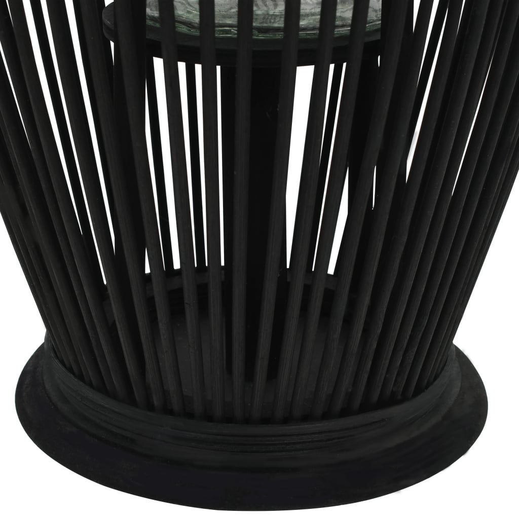 Hanging lantern holder bamboo black - 1.60 cm - number 3.