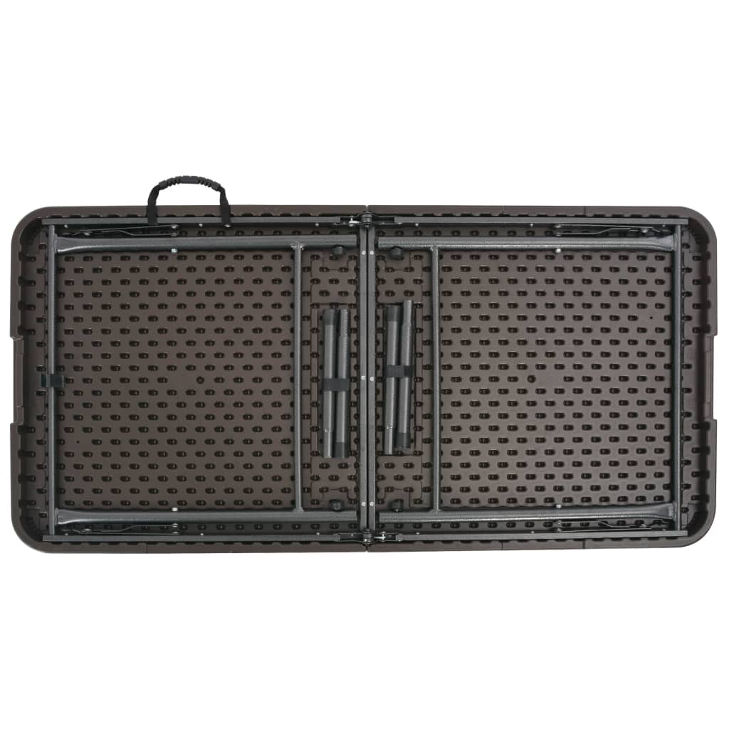 Foldbart havebord 120 x 60 x 74 cm hdpe rattanlook brun - number 4.
