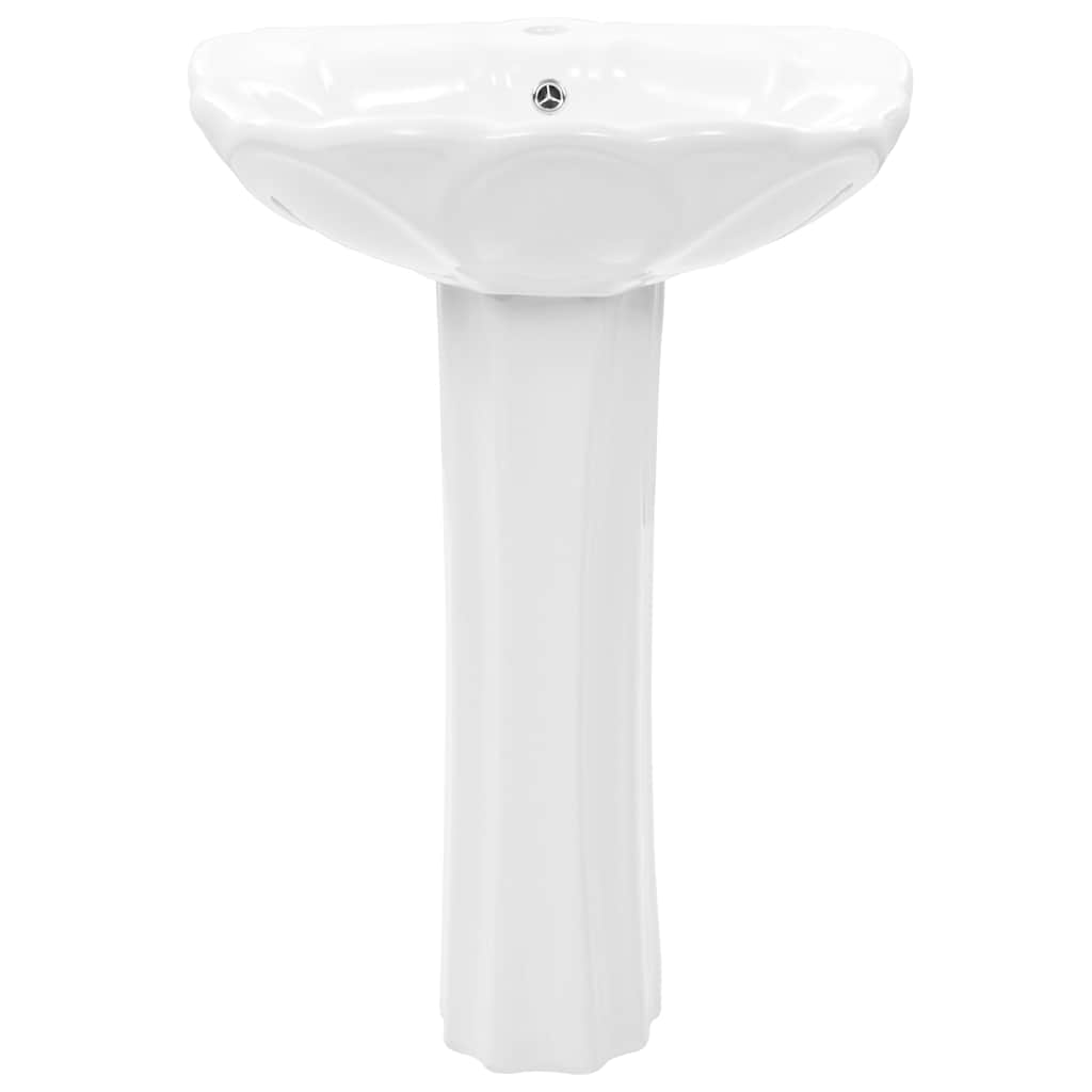 Lavabo sur pied en céramique blanc 580 x 510 x 200 mm - 580 x 510 x 200 mm (lxpxh), 190 x 170 x 675 mm (lxpxh) - number 4.