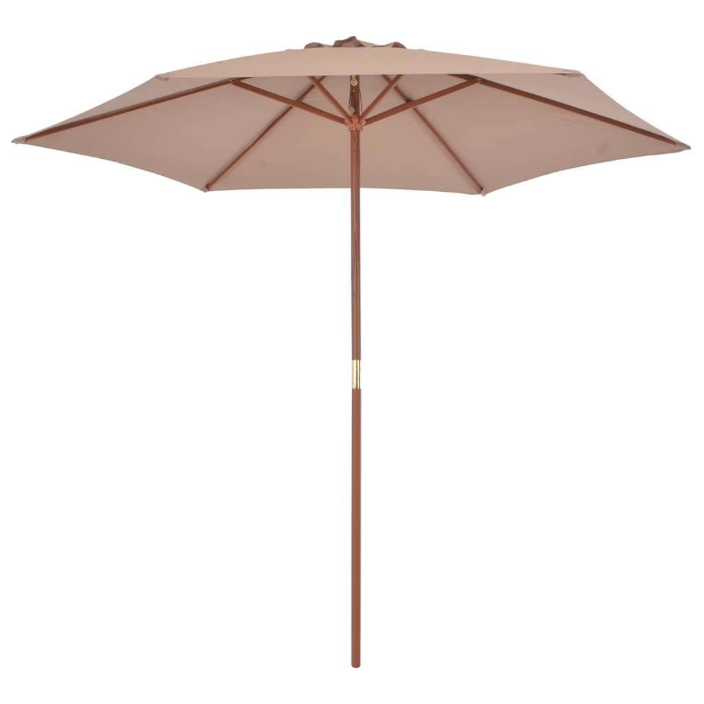 Parasol 270 cm wooden pole - grey-brown, 1 - number 2.