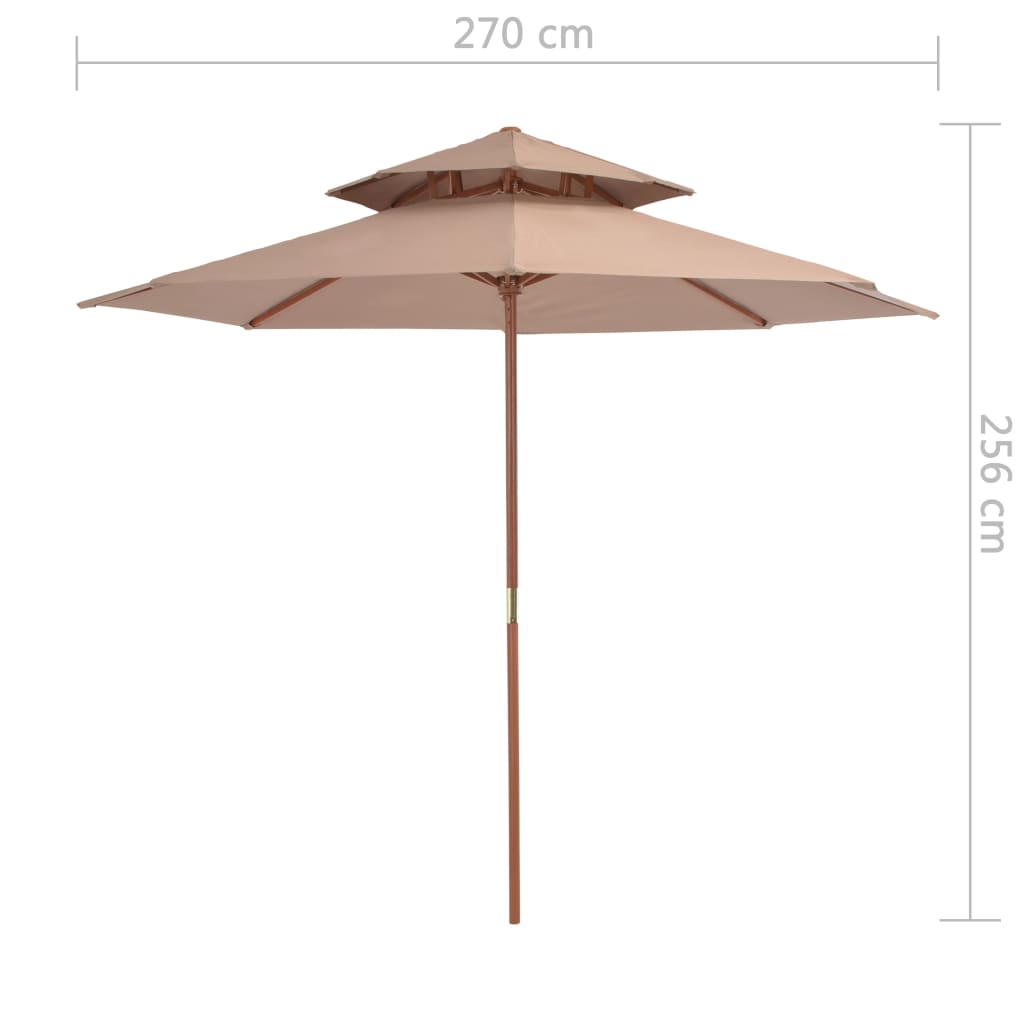 Parasol 270 cm wooden pole - number 8.