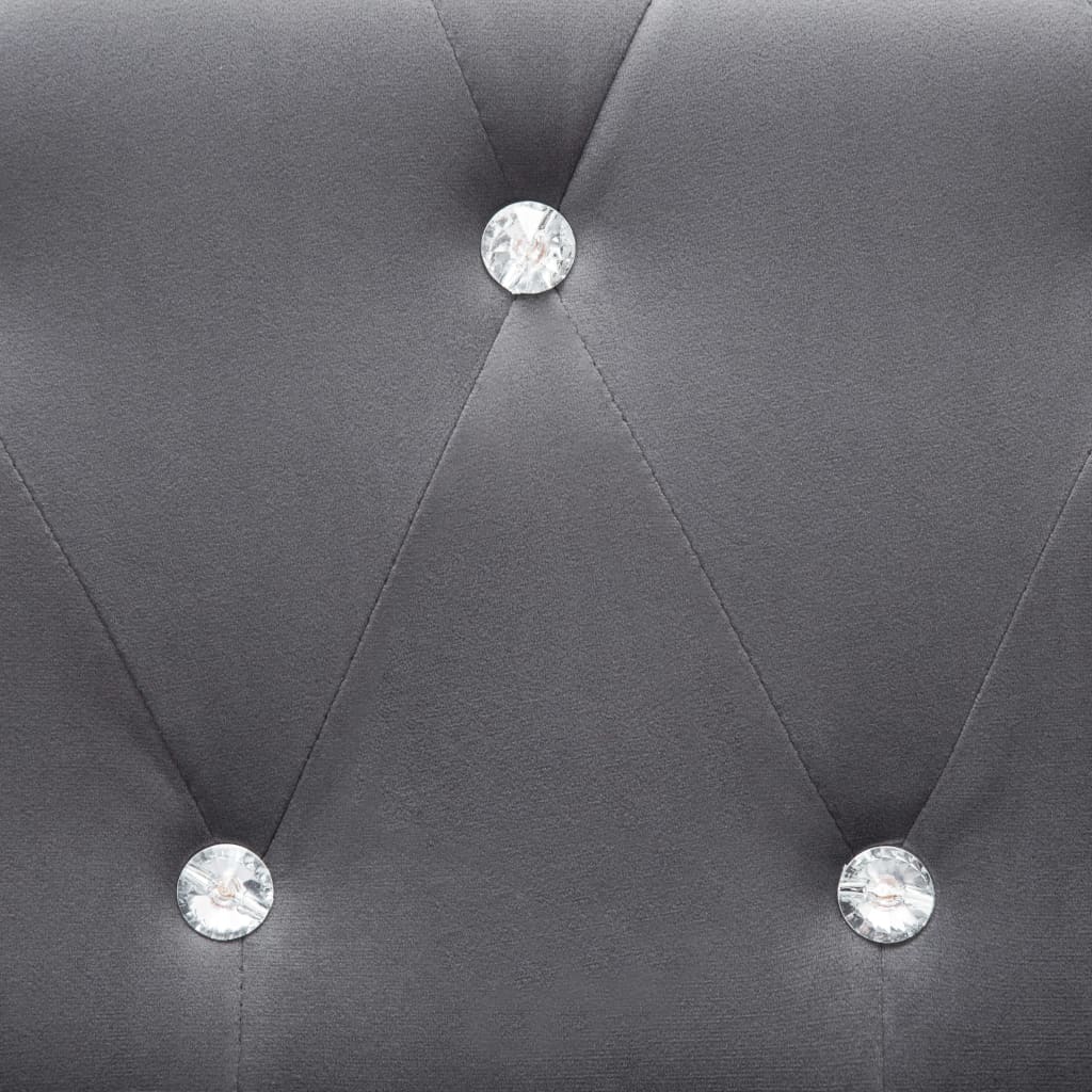 3-person chesterfield sofa velvet clothing 199 x 75 x 72 cm grå - number 8.