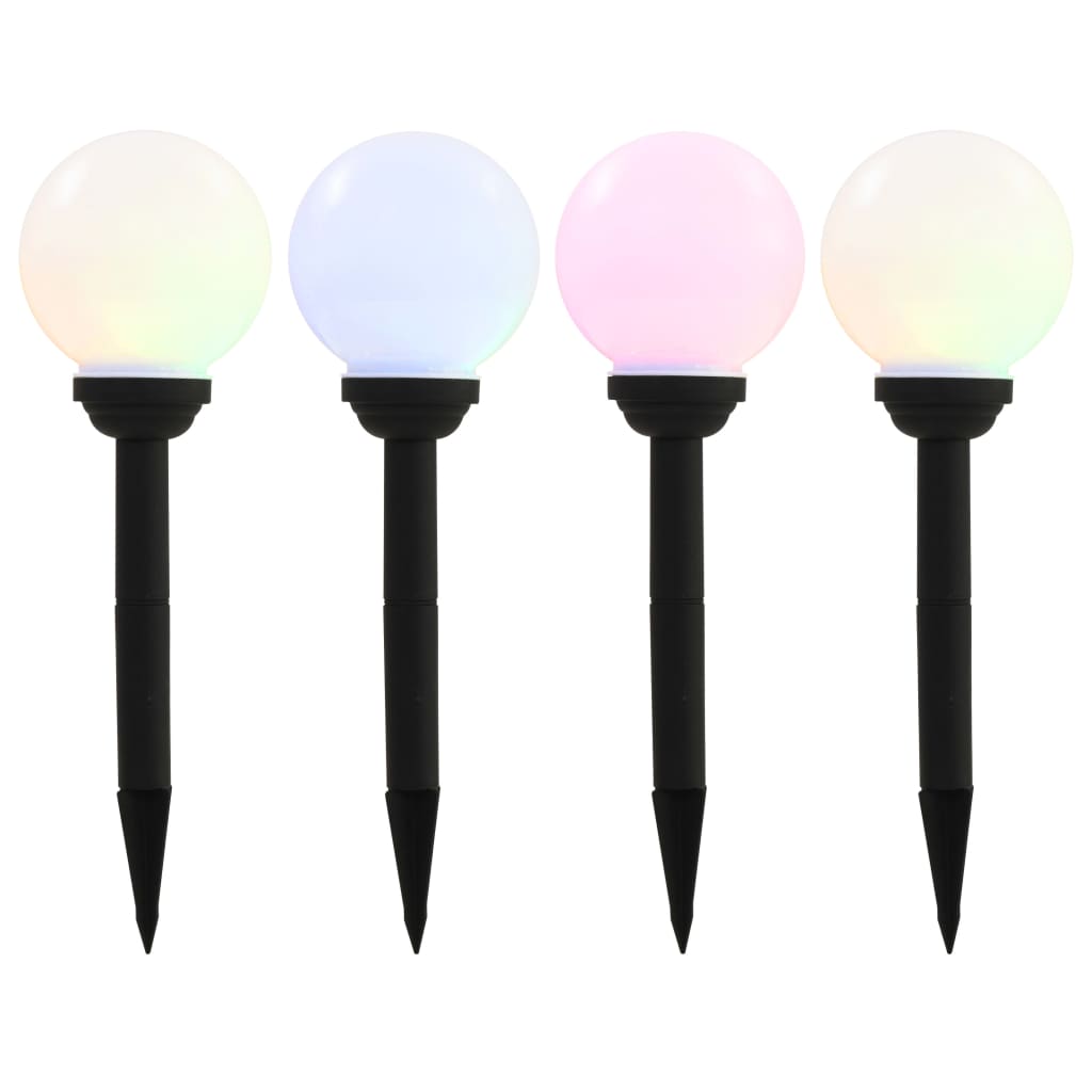 Led-solcellelamper 4 stk. 15 cm rund rgb-farver - number 1.