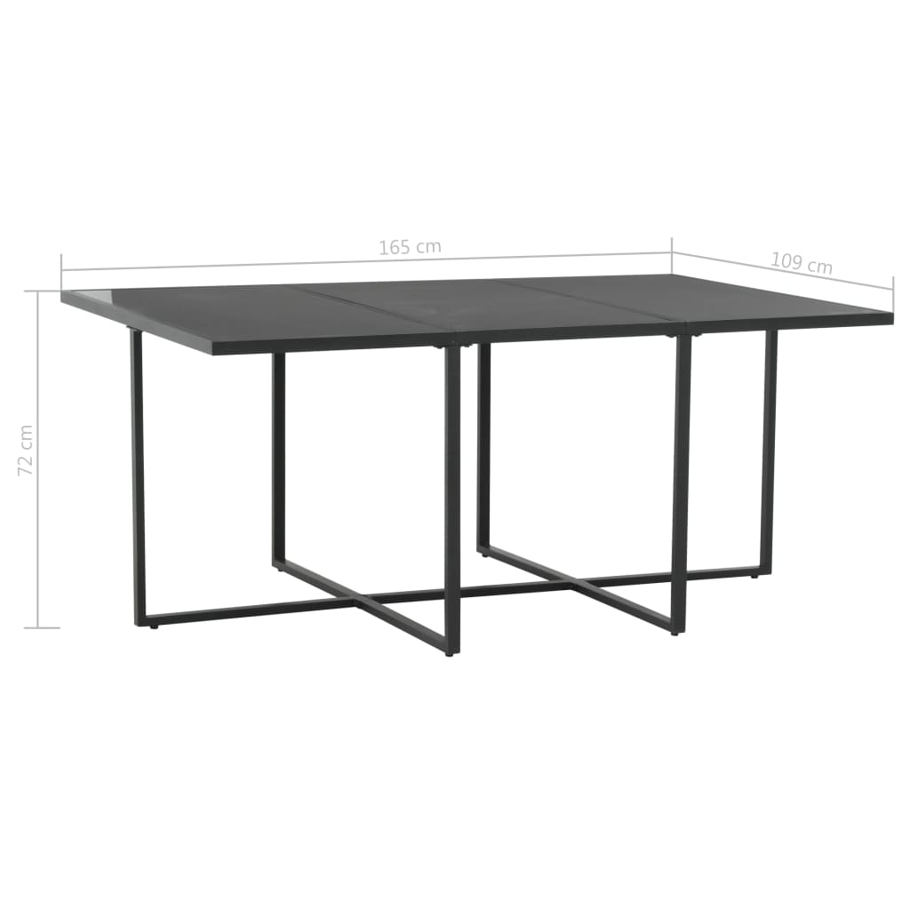 Zestaw stołowy do jadalni na zewnątrz 7 części z poduszkami polirattan czarny - number 8.