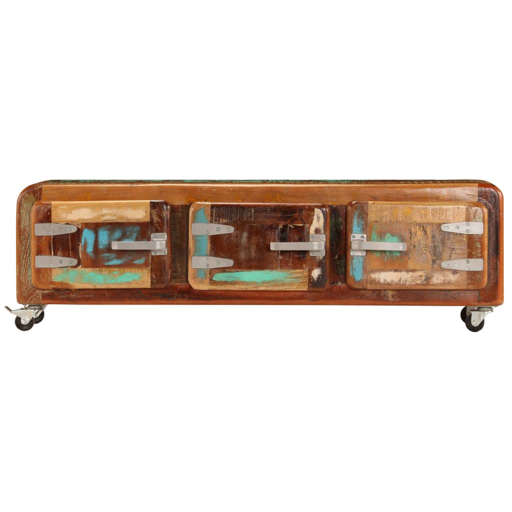 Tv cabinet 120x30x37 cm solid recycled wood - number 2.