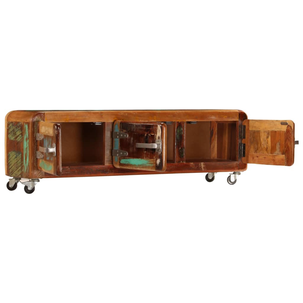 Tv cabinet 120x30x37 cm solid recycled wood - number 5.