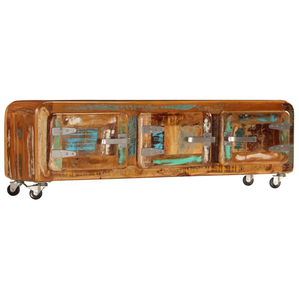 Tv cabinet 120x30x37 cm solid recycled wood - number 10.