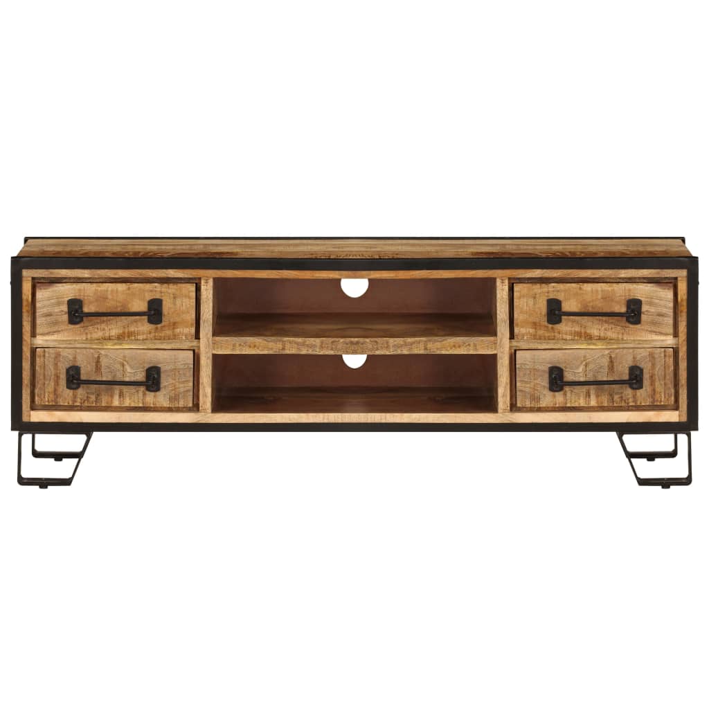 Tv cabinet with drawers solid mango wood 120 x 30 x 40 cm - number 2.