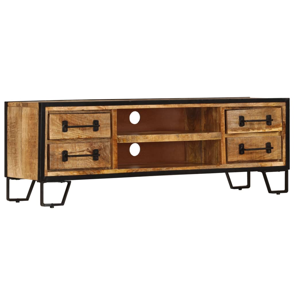 Tv cabinet with drawers solid mango wood 120 x 30 x 40 cm - number 12.
