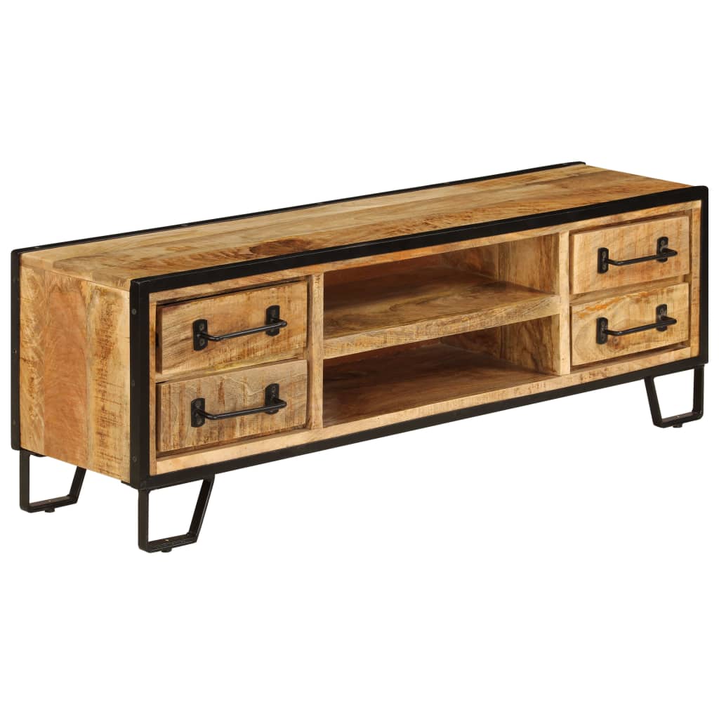 Tv cabinet with drawers solid mango wood 120 x 30 x 40 cm - number 4.